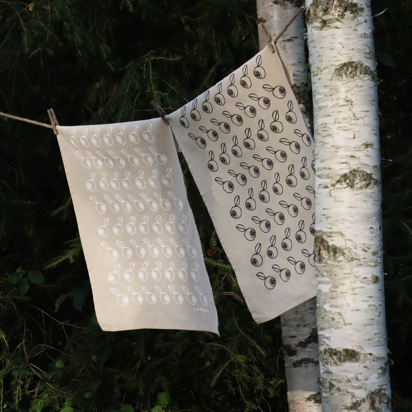 BLÅBÄRSSKOG kökshandduk 2-pack | beige
