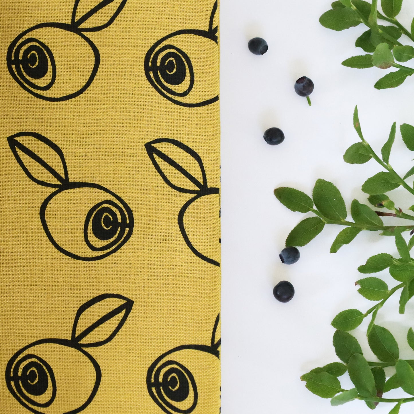 BLÅBÄRSSKOG kökshandduk 2-pack | gul